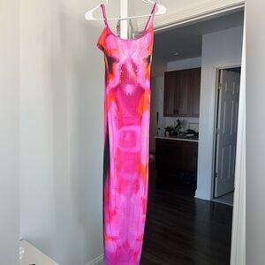 Pink and orange bodycon maxi dress from White fox boutique size m.